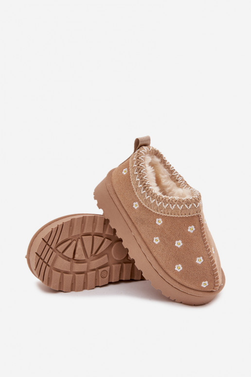 Botas de neve Infantilcom motivos floraisuszkami aquecimento com pelo por dentro bege Palina