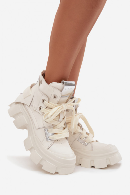 Pele aquecimento Estilo esportivo Botas GOE SS2N4055 cor branca