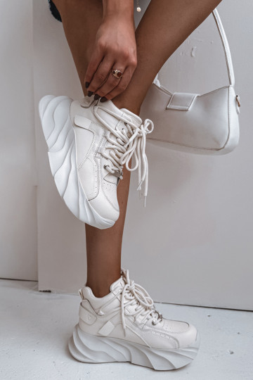 À modalo de tênis Feminino couro natural GOE SS2N4037 Zgaszona Biel