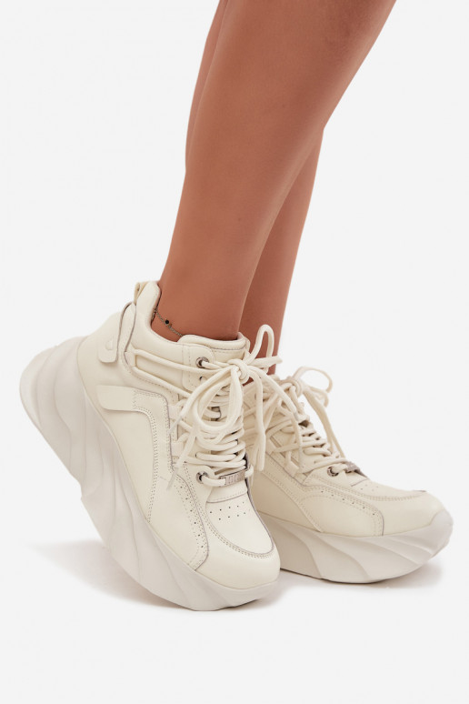 À modalo de tênis Feminino couro natural GOE SS2N4037 Zgaszona Biel