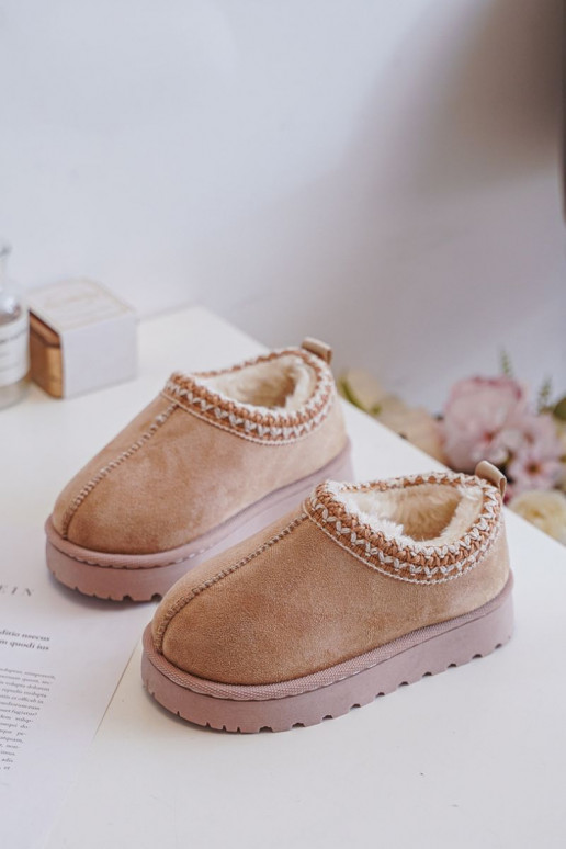 Botas de neve Botas Infantil com uma plataforma aquecimento com pelo por dentro bege Vilabria