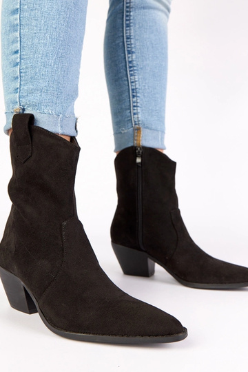 Botins de cowboy pretos com salto Alka