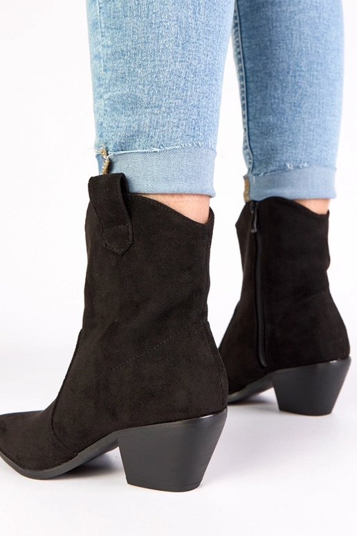 Botins de cowboy pretos com salto Alka