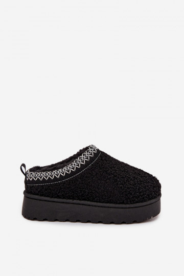 Botas de neve infantis para jovens com pelagem tipo Baranek em preto Selathiel 2