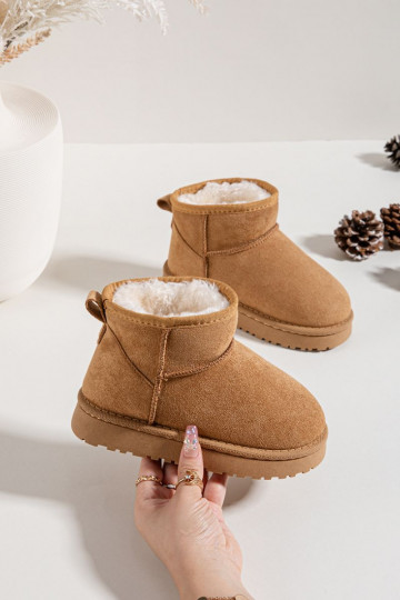 Botas de neve Infantil Juventude aquecimento com pelo por dentro cor marrom Mireya