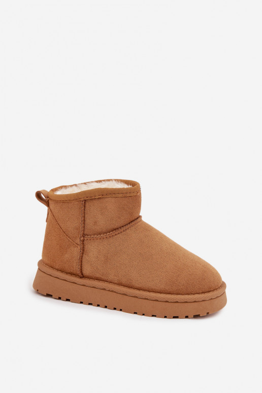 Botas de neve Infantil Juventude aquecimento com pelo por dentro cor marrom Mireya