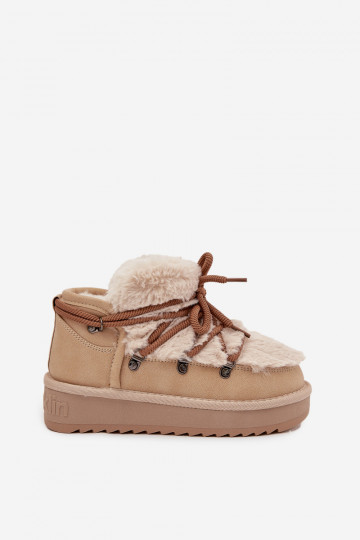 Botas de neve infantis na cor areia com pelo D.Franklin DFSH370011 2