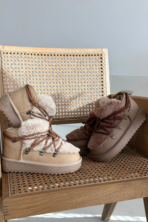 Botas de neve infantis na cor areia com pelo D.Franklin DFSH370011