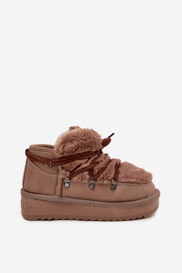 Botas de neve infantis na cor marrom com pelo D.Franklin DFSH370011 2