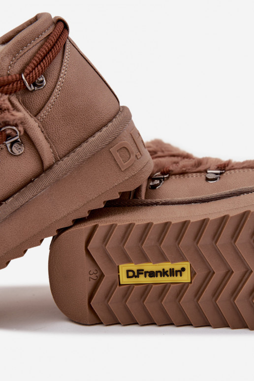 Botas de neve infantis na cor marrom com pelo D.Franklin DFSH370011