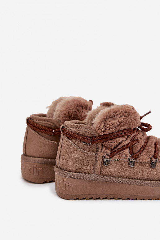 Botas de neve infantis na cor marrom com pelo D.Franklin DFSH370011