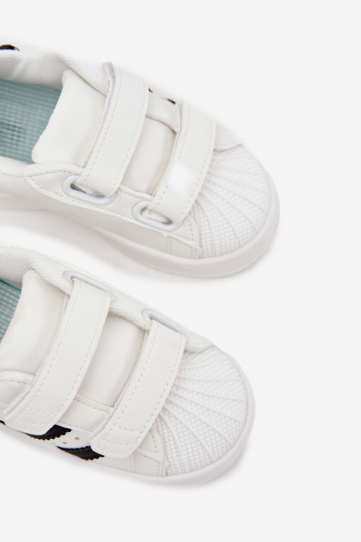 Ténis infantis modelo Sneakers em couro sintético, cor branca, Renel