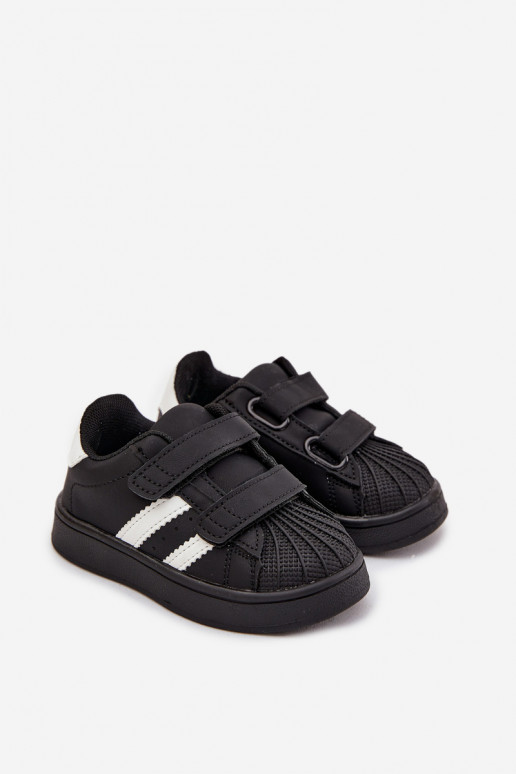 Ténis infantis modelo Sneakers em couro sintético, cor preta, Renel