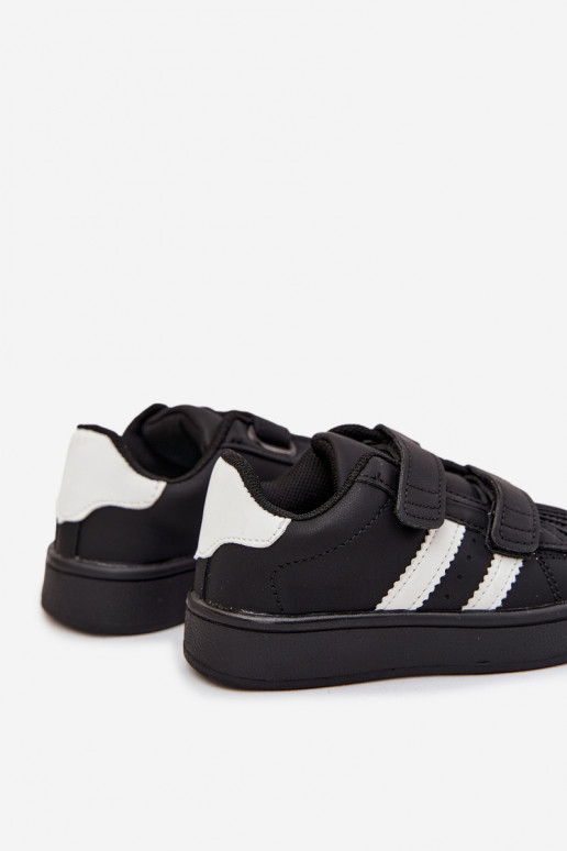 Ténis infantis modelo Sneakers em couro sintético, cor preta, Renel