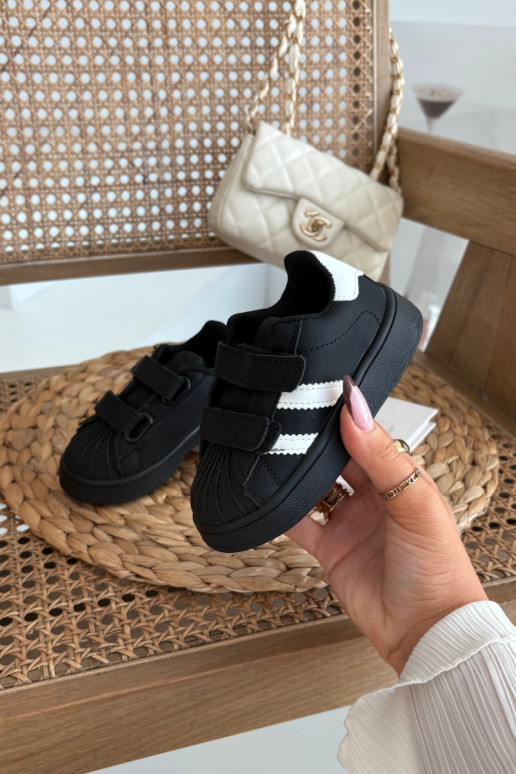 Ténis infantis modelo Sneakers em couro sintético, cor preta, Renel