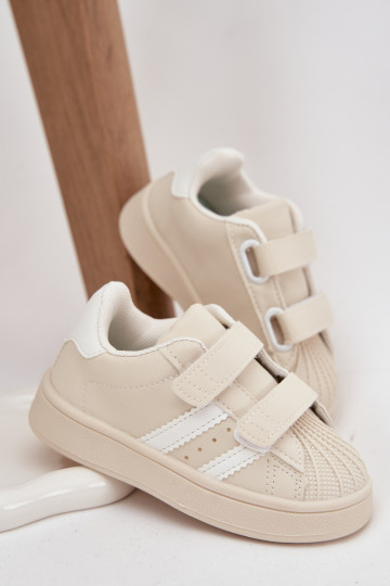 Ténis infantis modelo Sneakers em couro sintético, cor areia, Renel