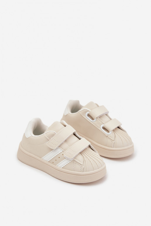 Ténis infantis modelo Sneakers em couro sintético, cor areia, Renel