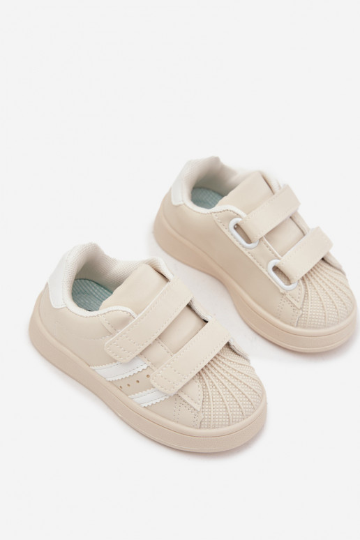 Ténis infantis modelo Sneakers em couro sintético, cor areia, Renel