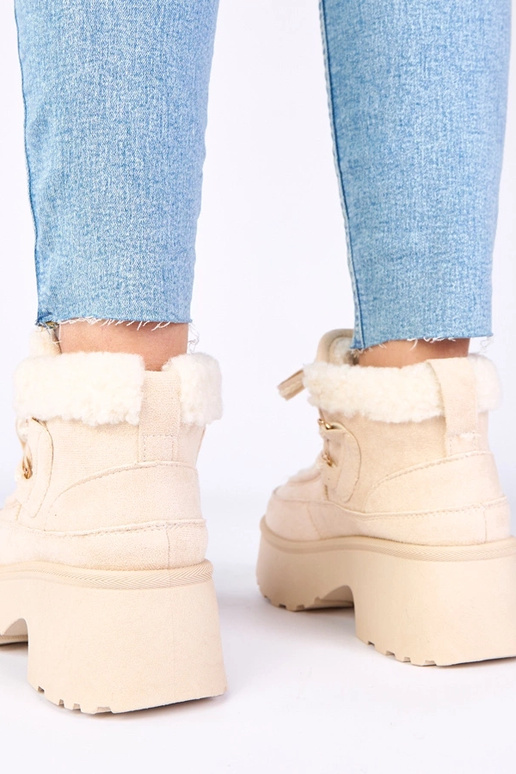 Botas de neve sand com pelagem em...