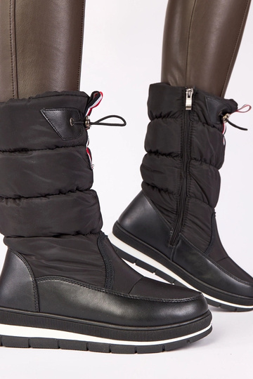 Botas de neve pretas com salto baixo e faixa elástica Sophie 2