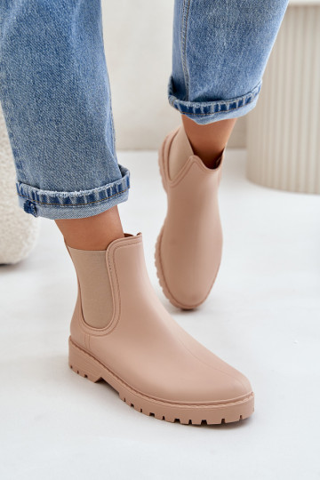 Botas de borracha FemininoElastycznymi EMstaParakami bege Ciariel 2