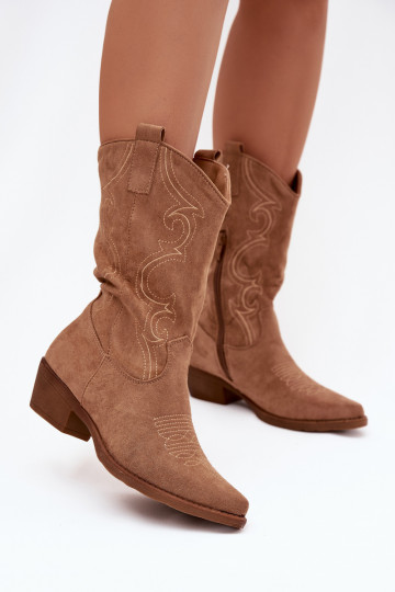 Botas de coParaboy femininas com salto aquecimento bege Lovelle 2