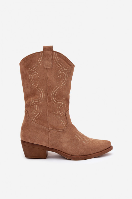 Botas de coParaboy femininas com salto aquecimento bege Lovelle