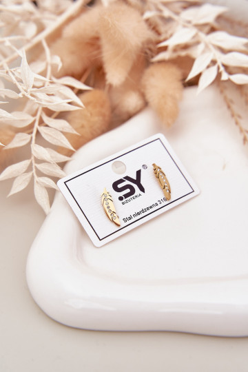 com detalhes elegantesi Listki com olhos brilhantes Stal NierdzeParana cor dourada