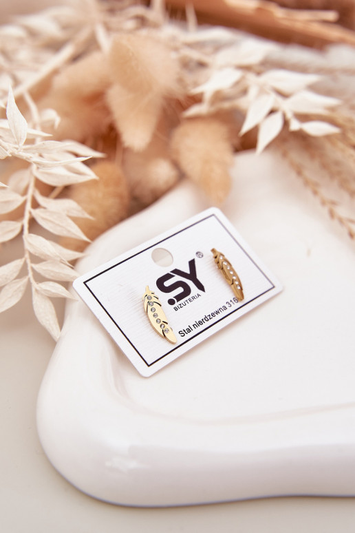 com detalhes elegantesi Listki com olhos brilhantes Stal NierdzeParana cor dourada