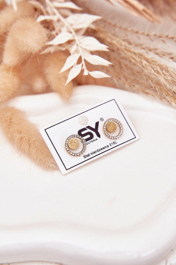 com detalhes elegantesi de aço inoxidável Kółka com olhos brilhantes cor dourada 2