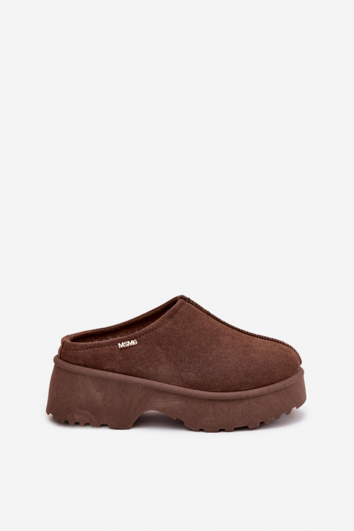 Botas de neve Baixo feminino com uma plataforma cor marrom Yrenna