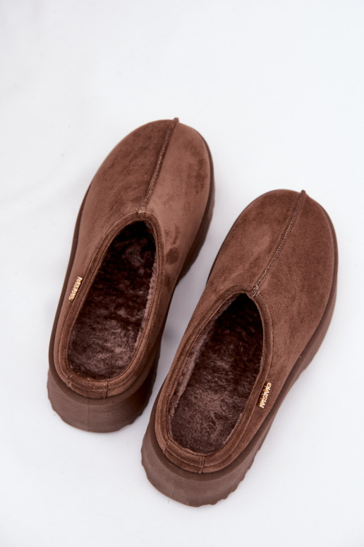 Botas de neve Baixo feminino com uma plataforma cor marrom Yrenna