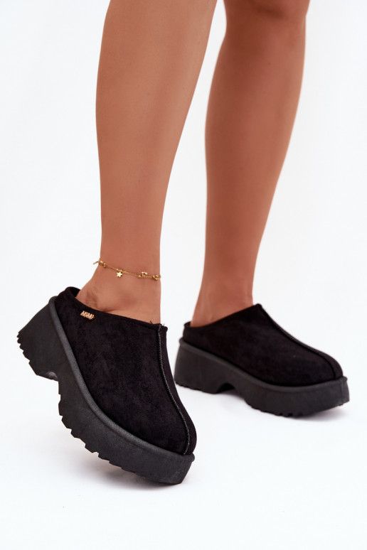 Botas de neve Baixo feminino com uma plataforma cor preta Yrenna