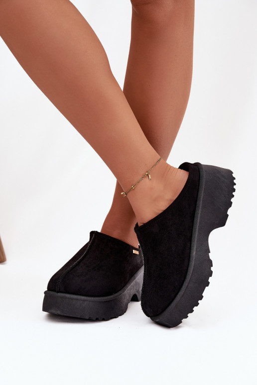 Botas de neve Baixo feminino com uma plataforma cor preta Yrenna