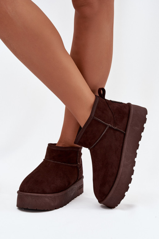 Botas baixas de neve com plataforma Big Star OO274A101 na cor chocolate