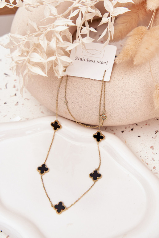 Corrente de aço inoxidável ouro-cor preta