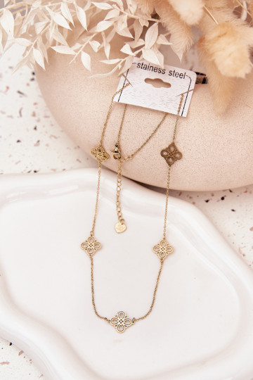 Colar de aço inoxidável dourado 2