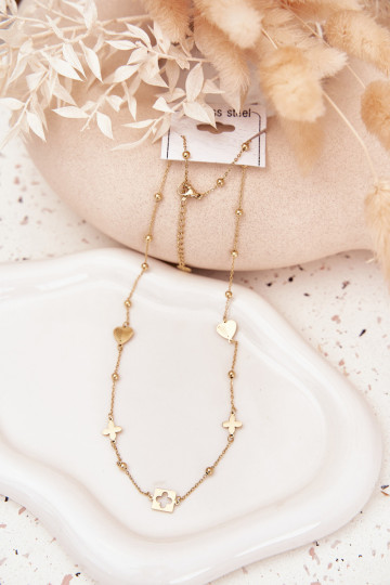 Colar dourado com pingentes de aço inoxidável 2