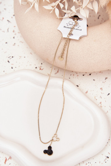 Corrente de aço inoxidável rato Miki cor dourada