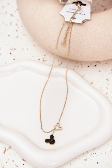 Corrente de aço inoxidável rato Miki cor dourada 2