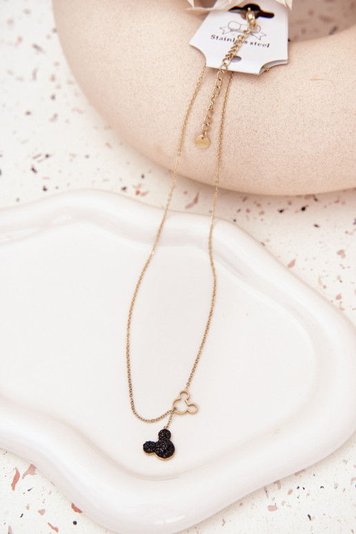 Corrente de aço inoxidável rato Miki cor dourada