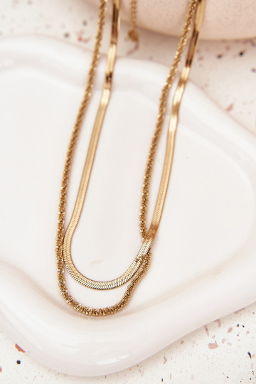 Circuito duplo Fabricado em aço cirúrgico cor dourada