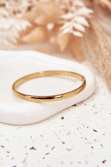 Gładka Um bracelete Fabricado em aço cirúrgico cor dourada 2