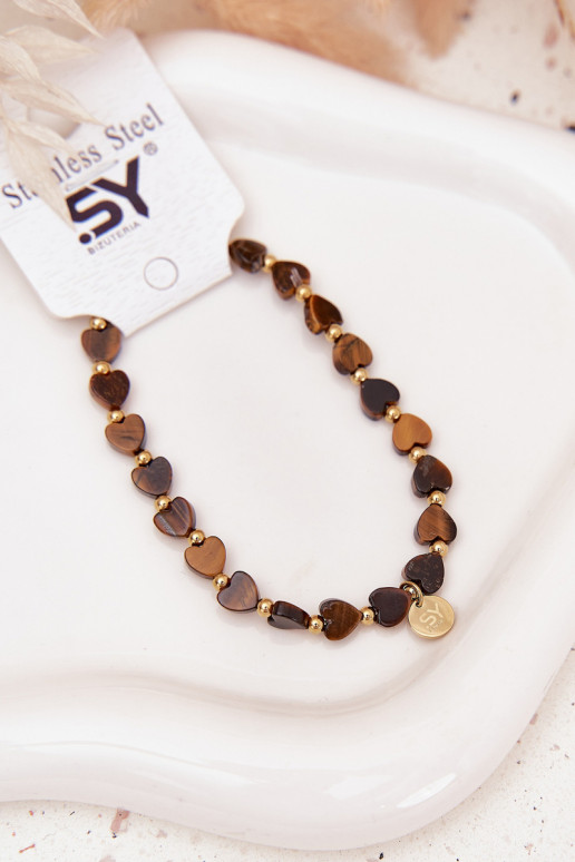 Um bracelete Corações Fabricado em aço cirúrgico Tem que serrrom