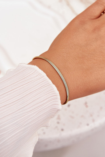 Pulseira em forma de cobra de aço cirúrgico dourada