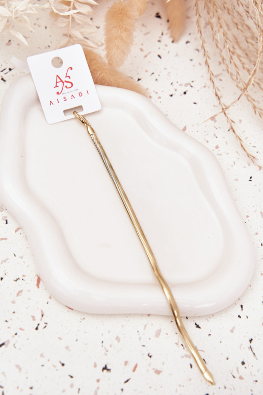 Um bracelete Cobra Fabricado em aço cirúrgico cor dourada