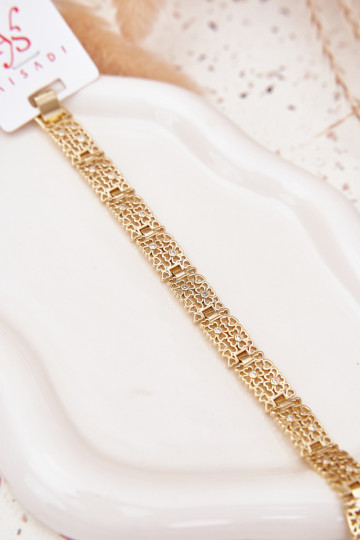 Um bracelete Feminino Fabricado em aço cirúrgico cor dourada 2