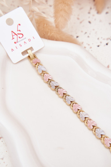 Um bracelete FemininoKoloroParaymi Coraçõesmi Stal Chirurgiczna cor dourada 2