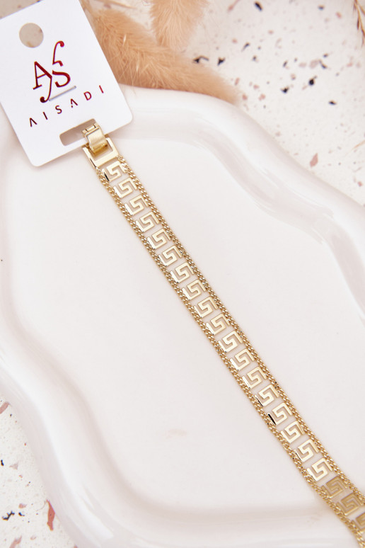 Um bracelete Feminino Fabricado em aço cirúrgico cor dourada