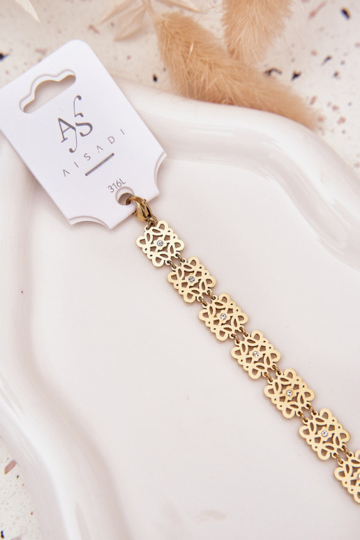 Regulamentado Um bracelete Feminino com olhos brilhantes Stal Chirurgiczna cor dourada